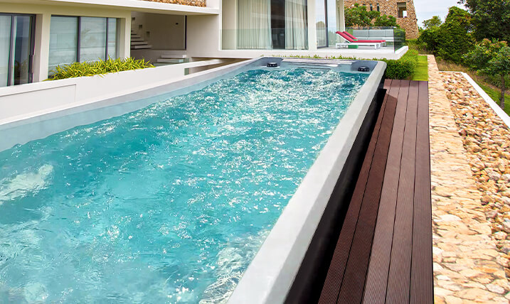 Finished fitness swimming pool